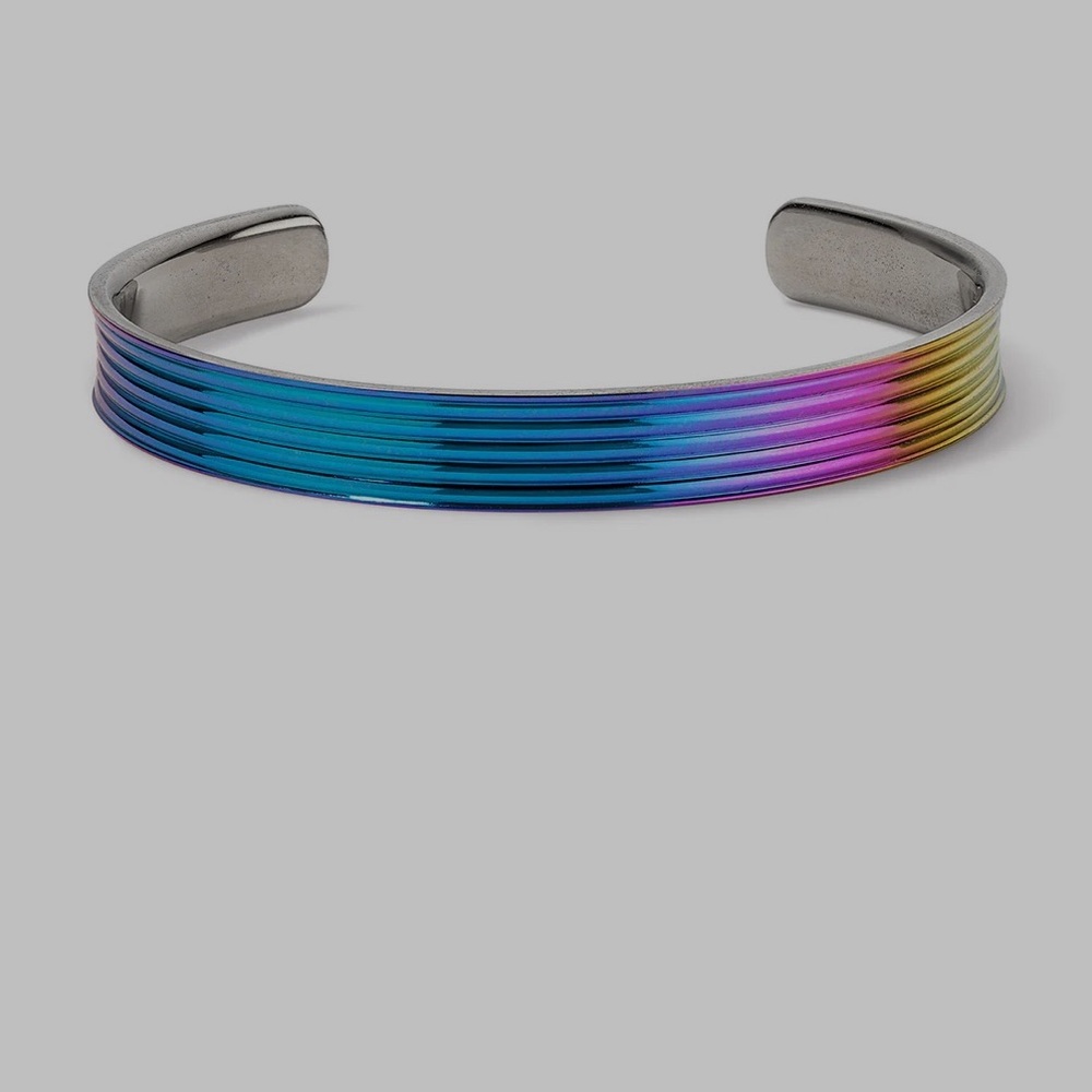 New Stephanie Gottlieb Thin Electric Rainbow Cuff Bracelet